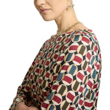 Abito donna dalla stampa geometrica