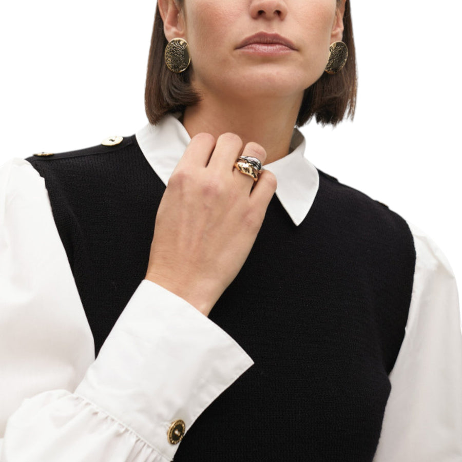 Maglione donna combinato con popeline