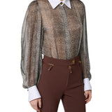 Body donna con stampa pitone e colletto