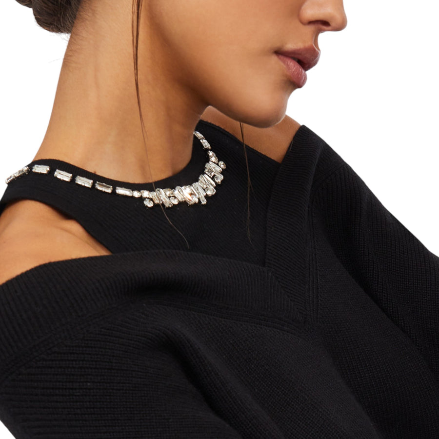 Maglione donna con ricami gioiello