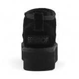 Stivale donna invernale con suola platform in pelle scamosciata