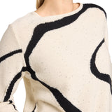 Maglia donna con intarsio ad onde