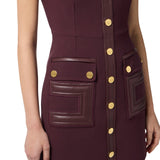 Abito donna in doppio crêpe con dettagli logo