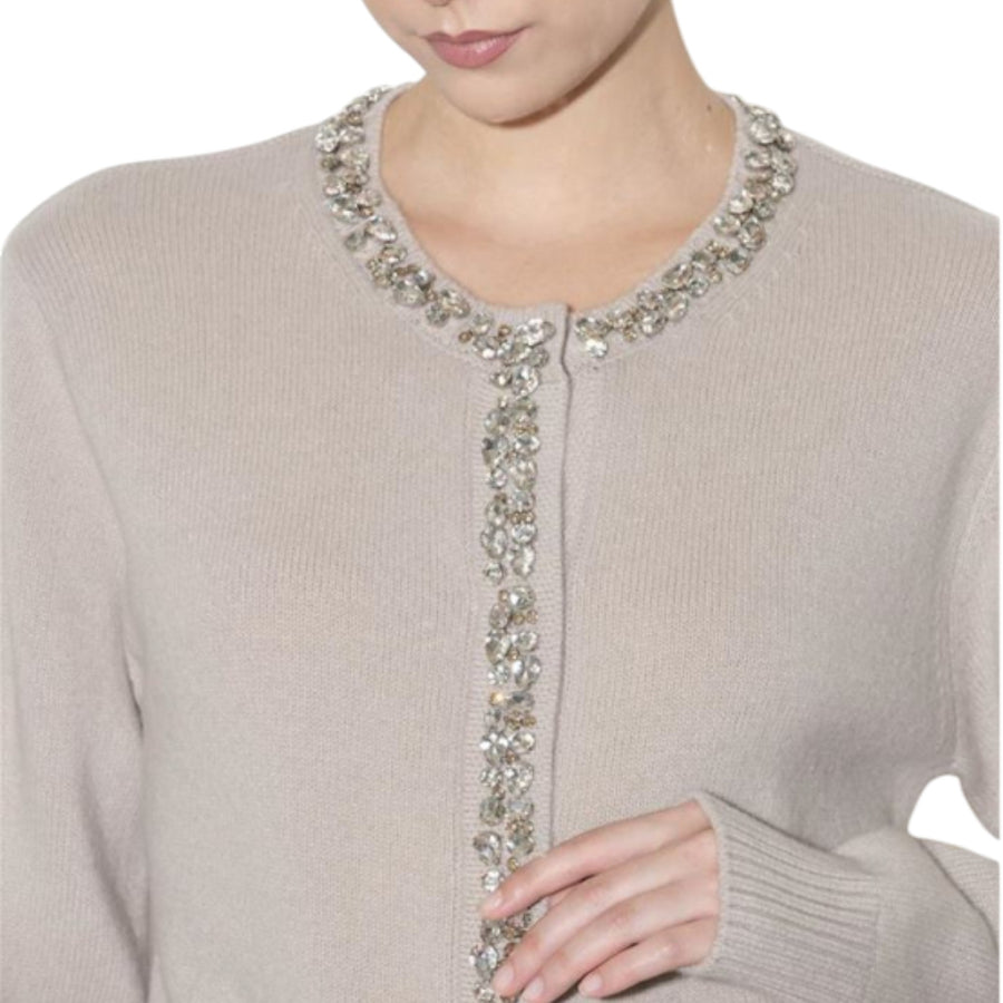 Cardigan donna di lana ricamato