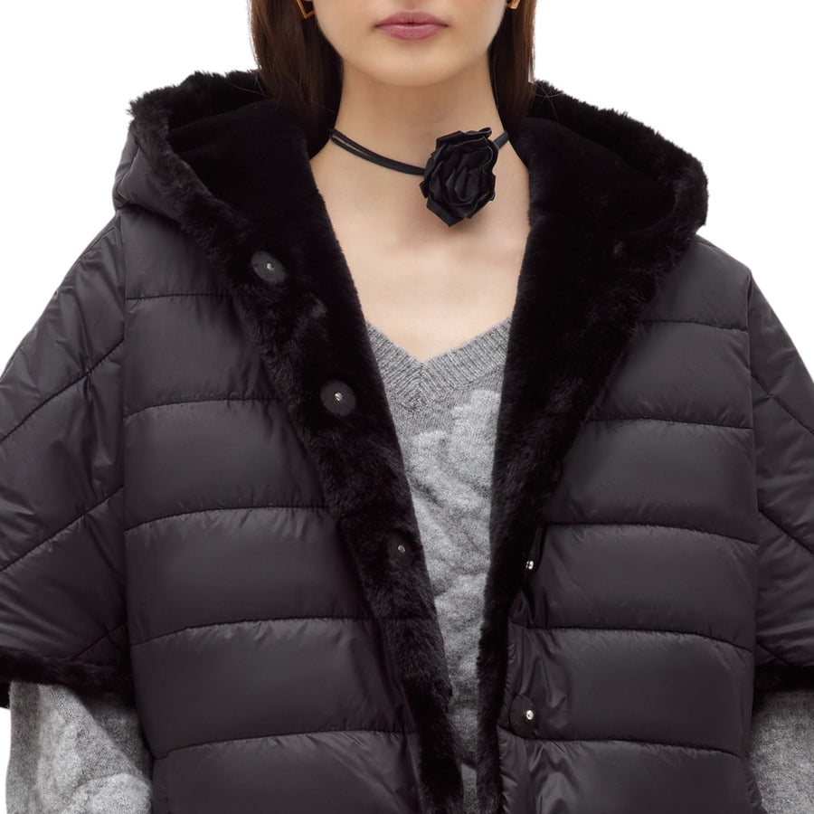 Cappa donna reversibile in faux fur