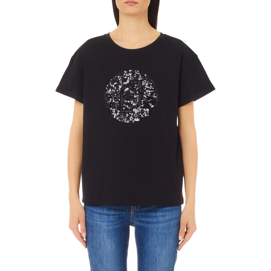 T-shirt donna con paillettes