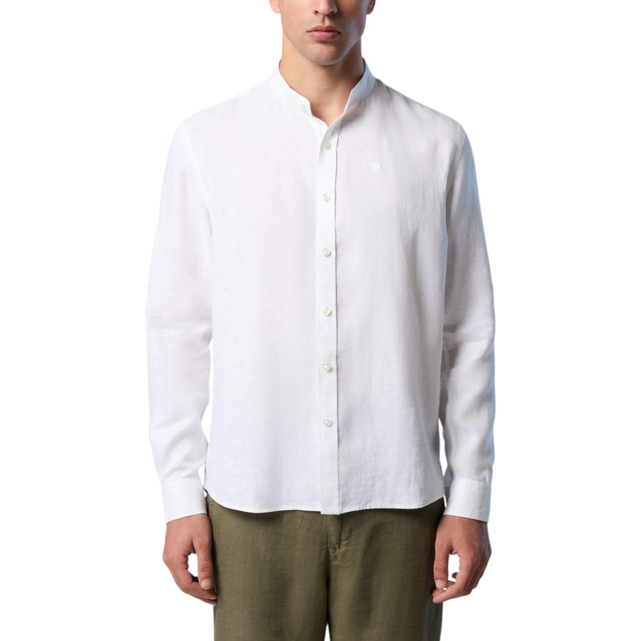 Camicia uomo alla coreana con logo