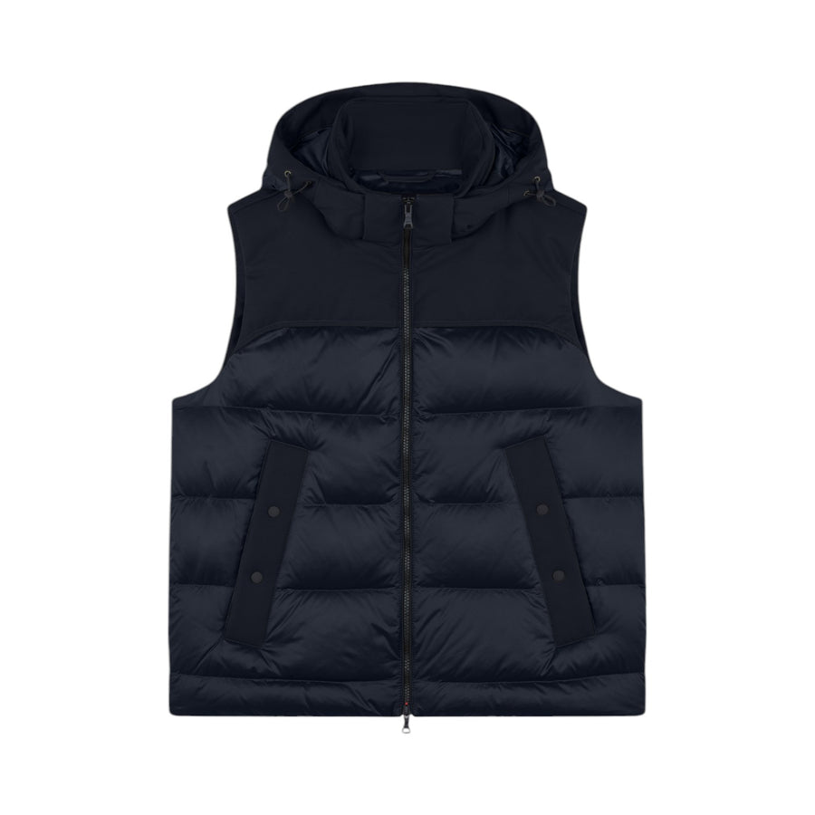 Gilet uomo Hybrid in nylon cangiante e tessuto tecnico