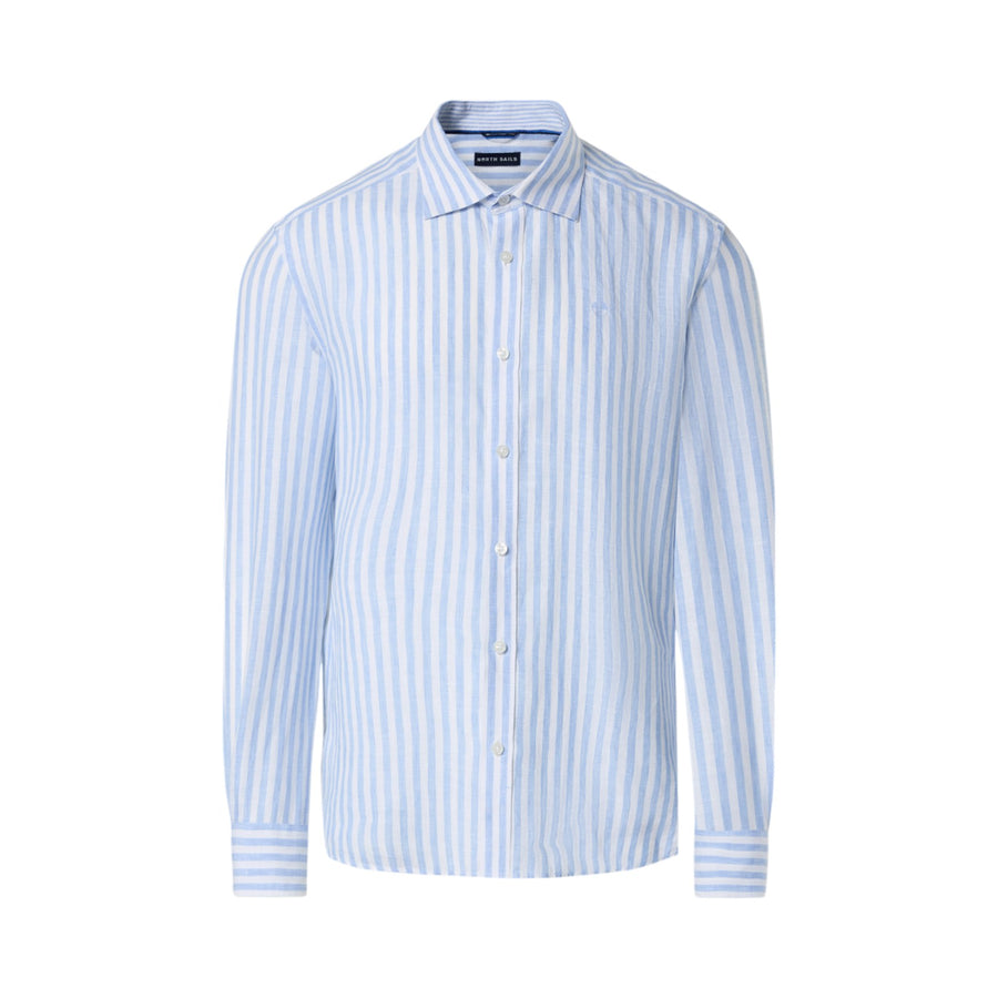 Camicia uomo di lino a maxi righe