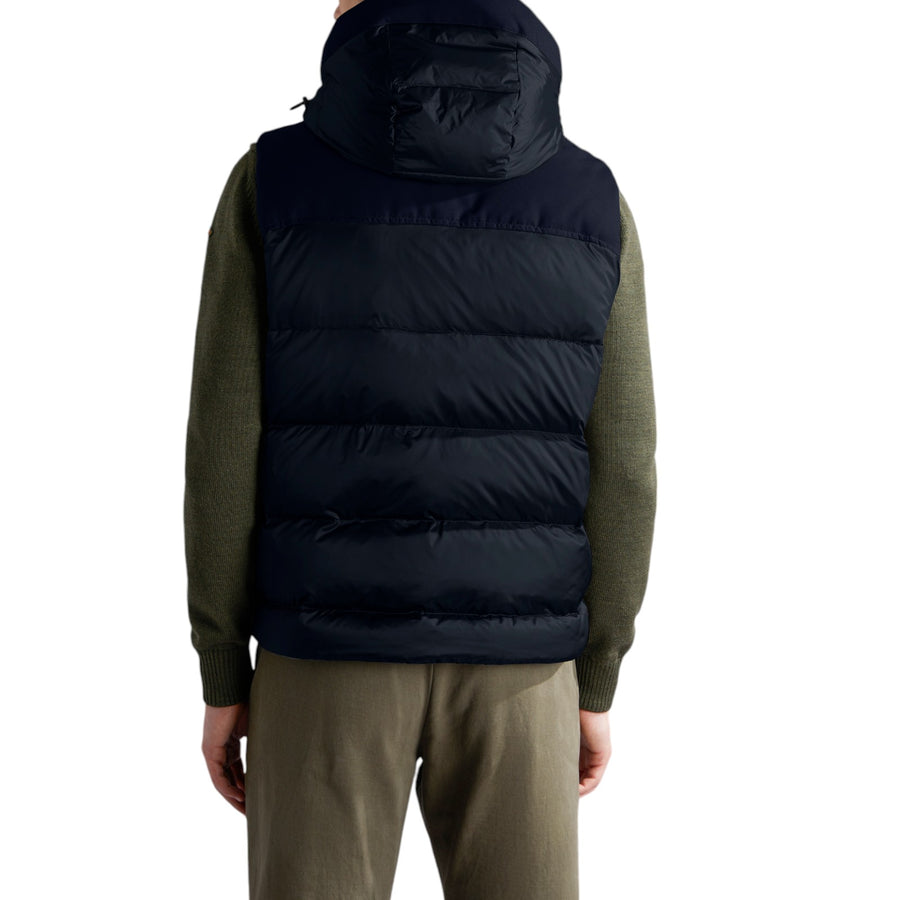 Gilet uomo Hybrid in nylon cangiante e tessuto tecnico