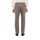 Pantaloni uomo in lana e cotone a righe