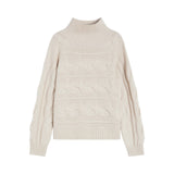 Maglia donna in lana e cachemire a trecce