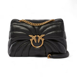 Borsa a tracolla grande Love Bag Puff in nappa trapuntata farfalla