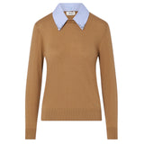 Maglia donna con dettaglio popeline