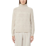 Maglia donna in lana e cachemire a trecce