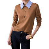 Maglia donna con dettaglio popeline