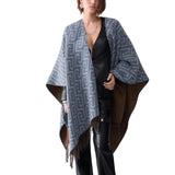 Poncho donna monogram jacquard