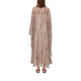 Abito donna lungo in chiffon animalier