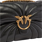 Borsa a tracolla grande Love Bag Puff in nappa trapuntata farfalla