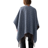 Poncho donna monogram jacquard