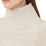 Maglia donna in lana e cachemire a trecce