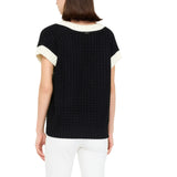 Gilet donna in maglia a contrasto colore