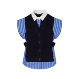 Camicia donna con inserti in maglia