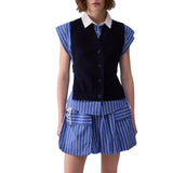 Camicia donna con inserti in maglia