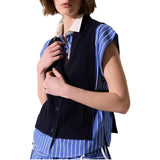 Camicia donna con inserti in maglia