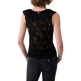 Top donna in pizzo con volant