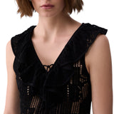 Top donna in pizzo con volant
