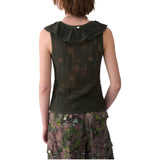 Top donna in pizzo con volant