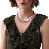 Top donna in pizzo con volant
