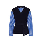 Felpa donna  con dettagli a righe