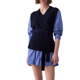 Felpa donna  con dettagli a righe