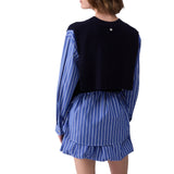 Felpa donna  con dettagli a righe