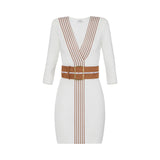 Abito donna in maglia con bande a righe