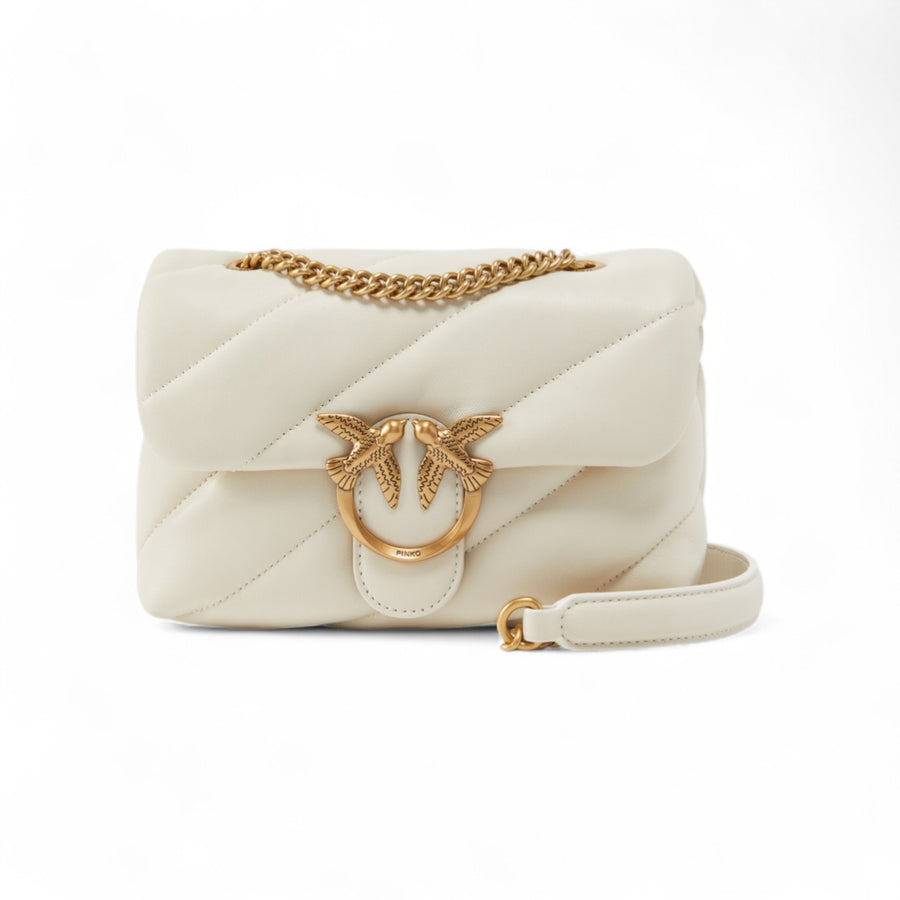 Borsa a tracolla piccola Love Bag Puff in nappa trapuntata