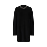 Abito donna in maglia con collo strass