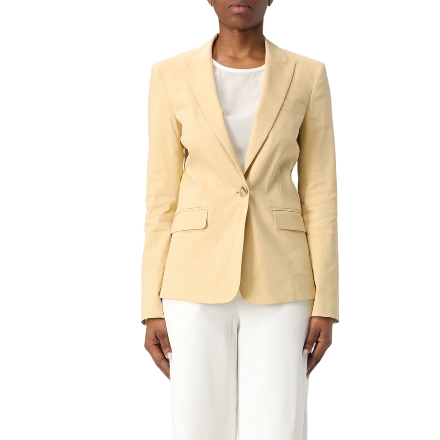Blazer donna monopetto in lino stretch