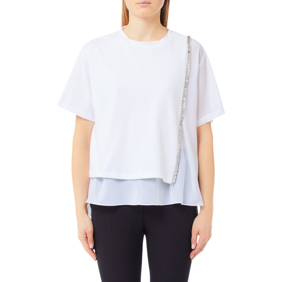 T-shirt donna con dettaglio gioiello