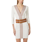 Abito donna in maglia con bande a righe