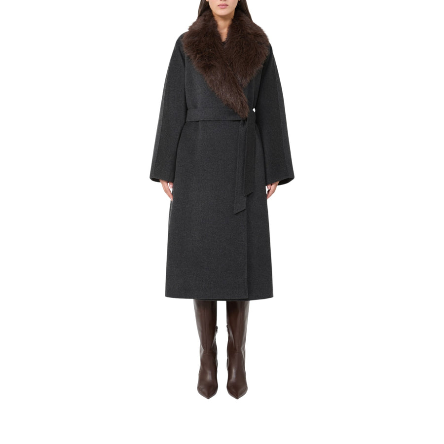 Cappotto donna a vestaglia in lana