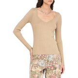 Maglia donna con scollo a V