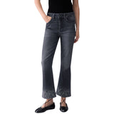 Jeans donna bootcut con strass