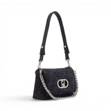 Borsa donna LaPuffy media in denim stampato