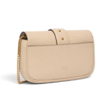 Borsa a spalla piccola Love Bag Pocket in pelle con fibbia gioiello