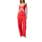 Top donna lingerie maculato con pizzo
