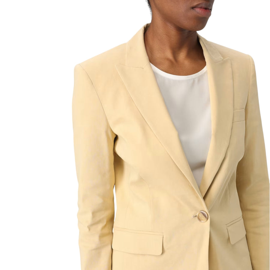 Blazer donna monopetto in lino stretch