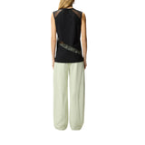 Top donna  smanicato con dettagli in pizzo